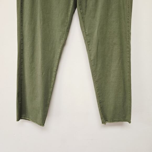 Nili Lotan East Hampton Pant Size 10 Olive Green Raw Hem Chino Straight Leg NWT - Picture 4 of 16